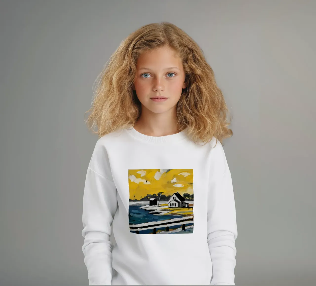 Abstracted Tidal Flats kids sweatshirt by Silk Palette