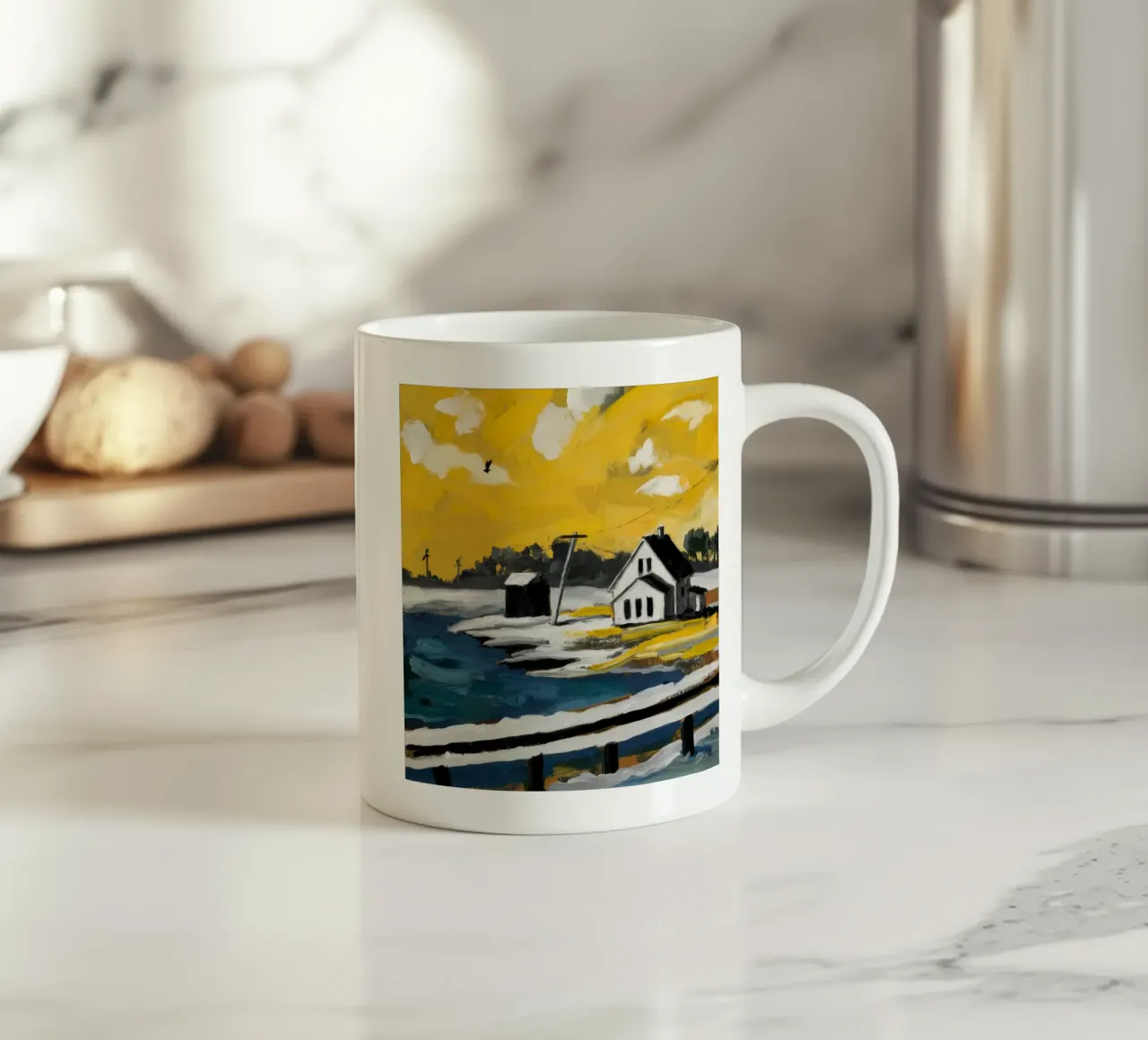 Piani di marea astratti tazza in ceramica da Silk Palette