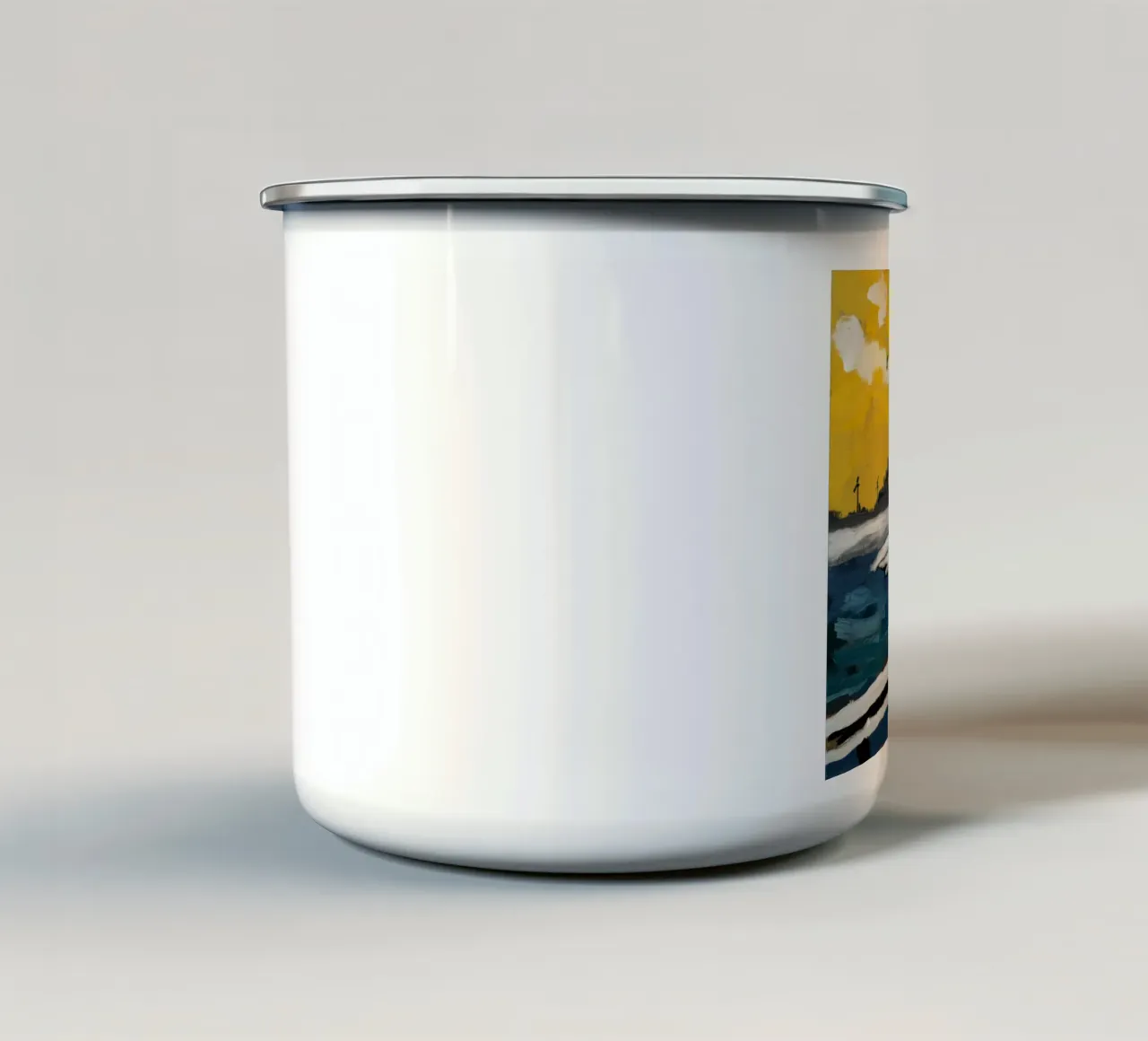 Piani di marea astratti tazza in smalto da Silk Palette