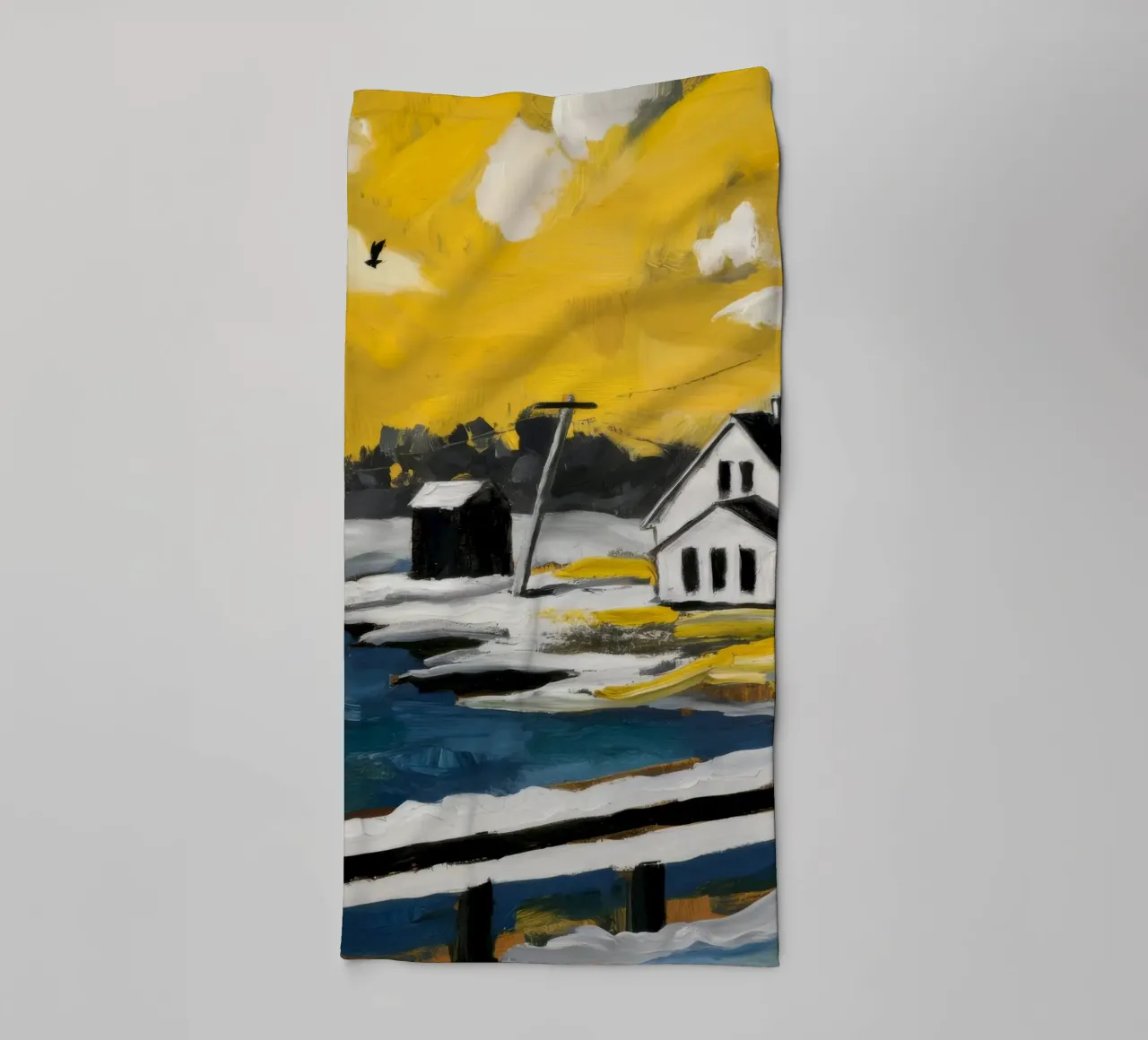 Abstracted Tidal Flats towel by Silk Palette