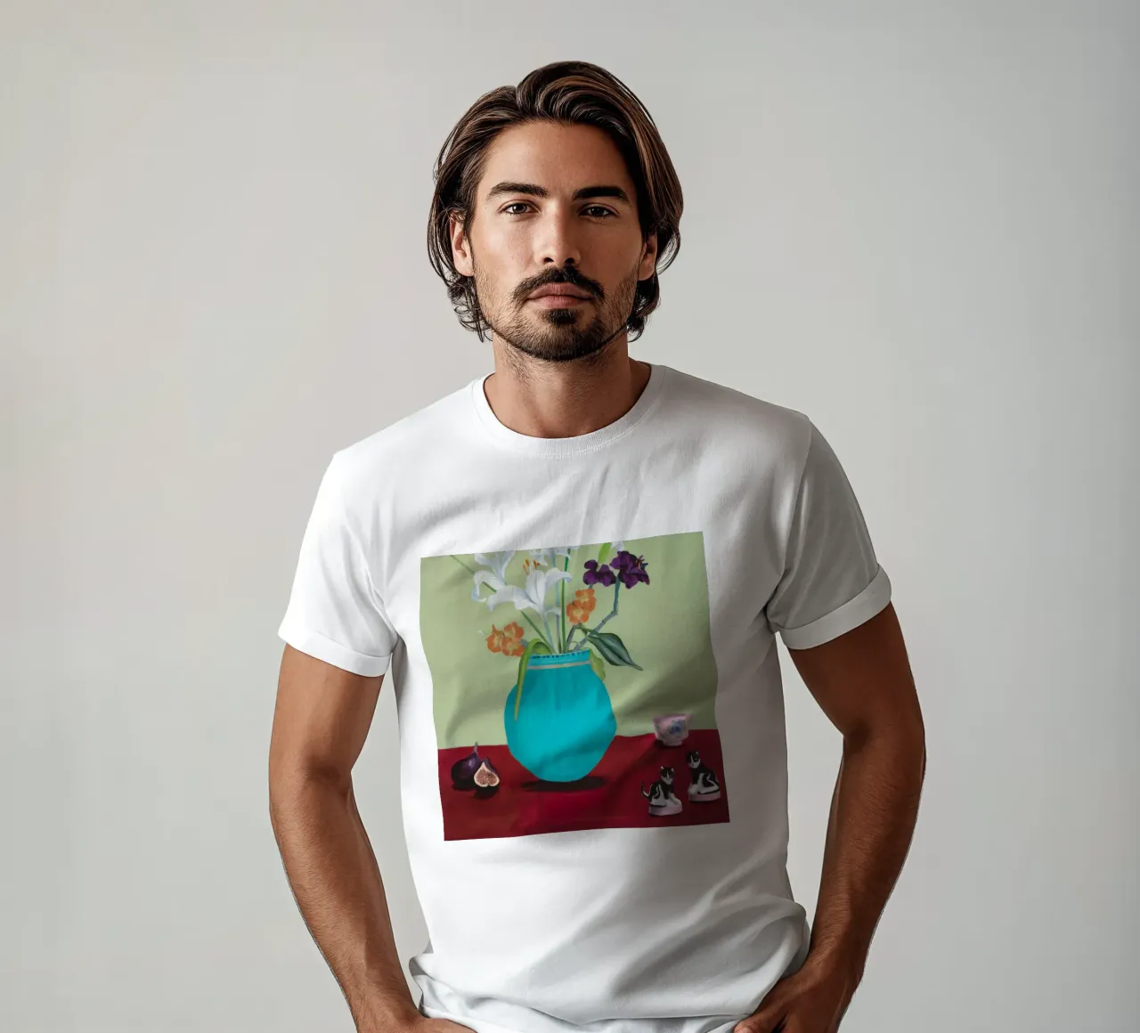 Aqua Bloom Figs t-shirt by Opal Strokes