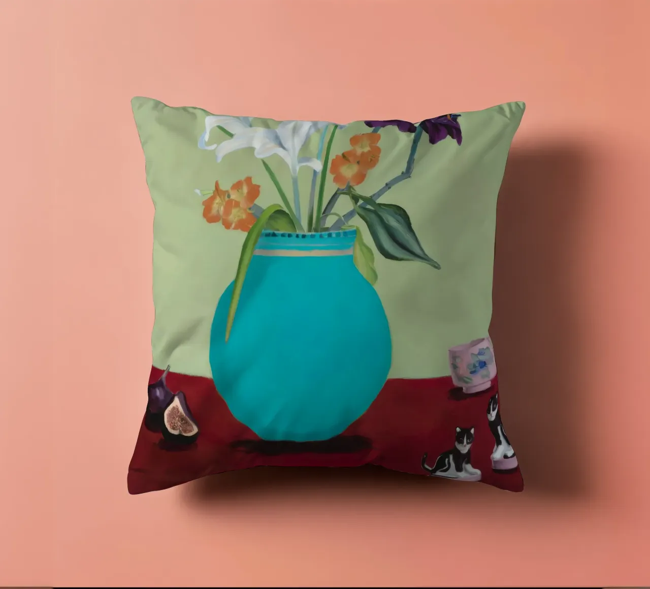 Fichi a fiore d'acqua cuscino da Opal Strokes