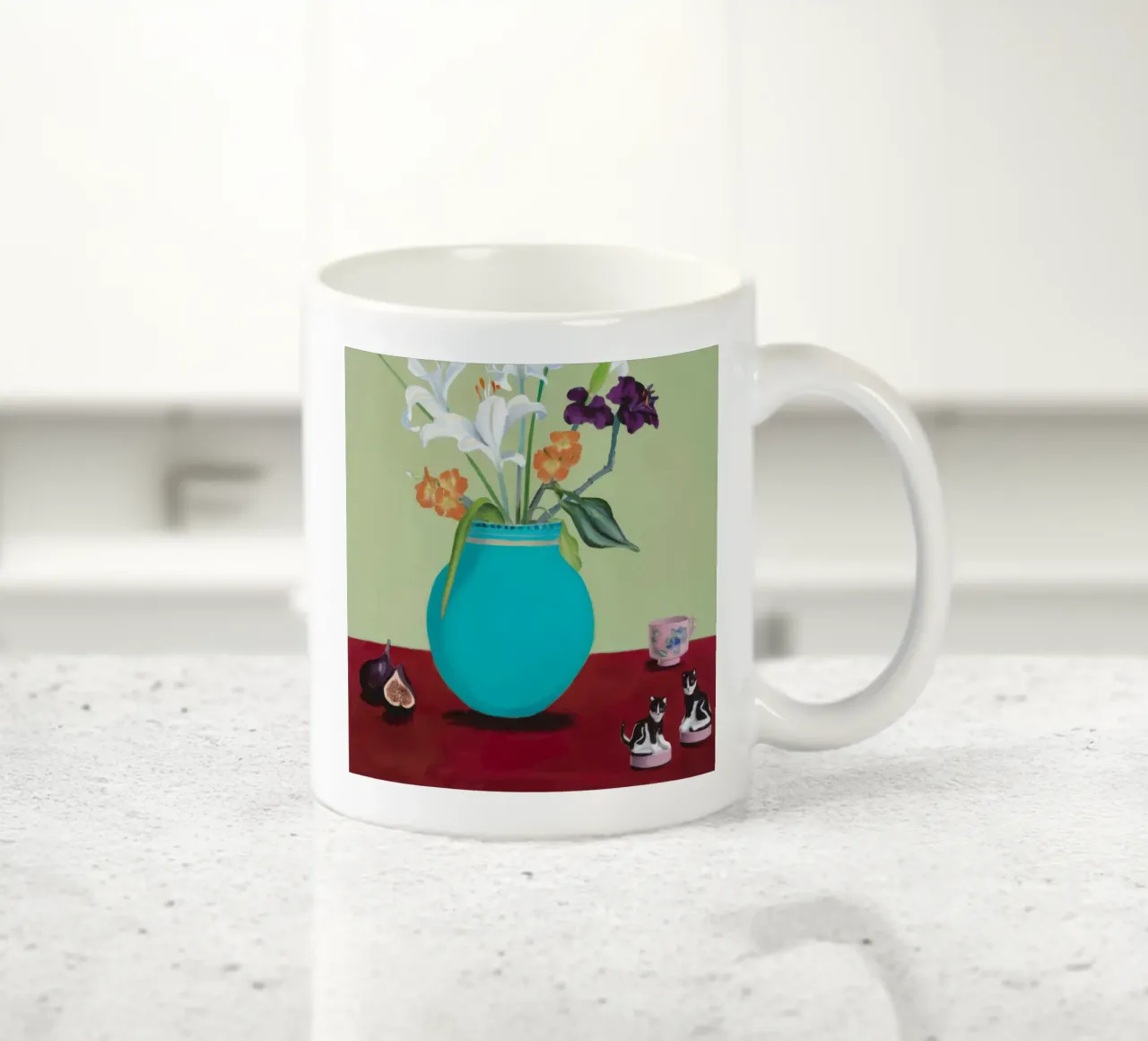 Fichi a fiore d'acqua tazza in ceramica da Opal Strokes
