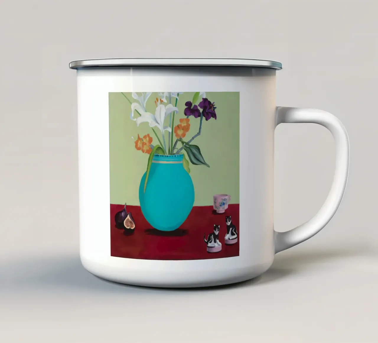 Fichi a fiore d'acqua tazza in smalto da Opal Strokes