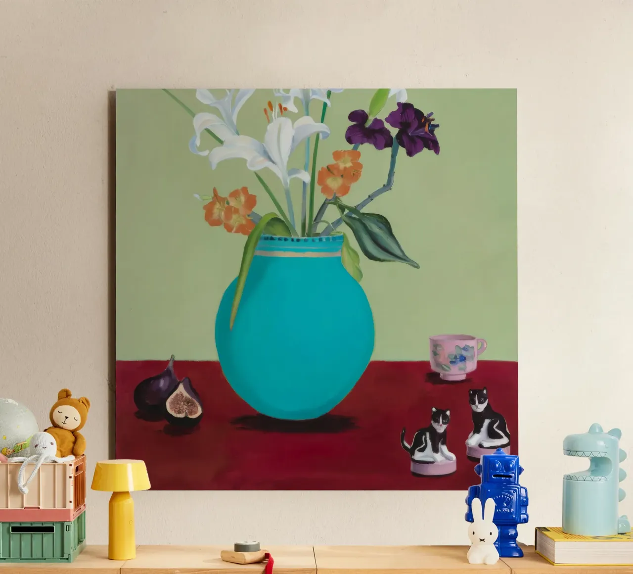 Aqua Bloom Feigen Alu-Dibond von Opal Strokes