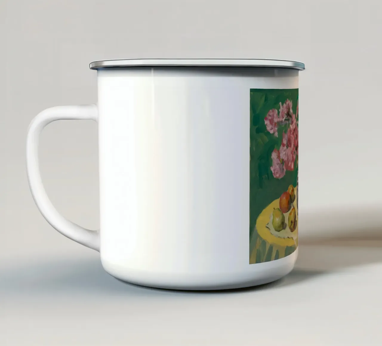 Abbondanza di frutta nel frutteto tazza in smalto da Radiance Landscape