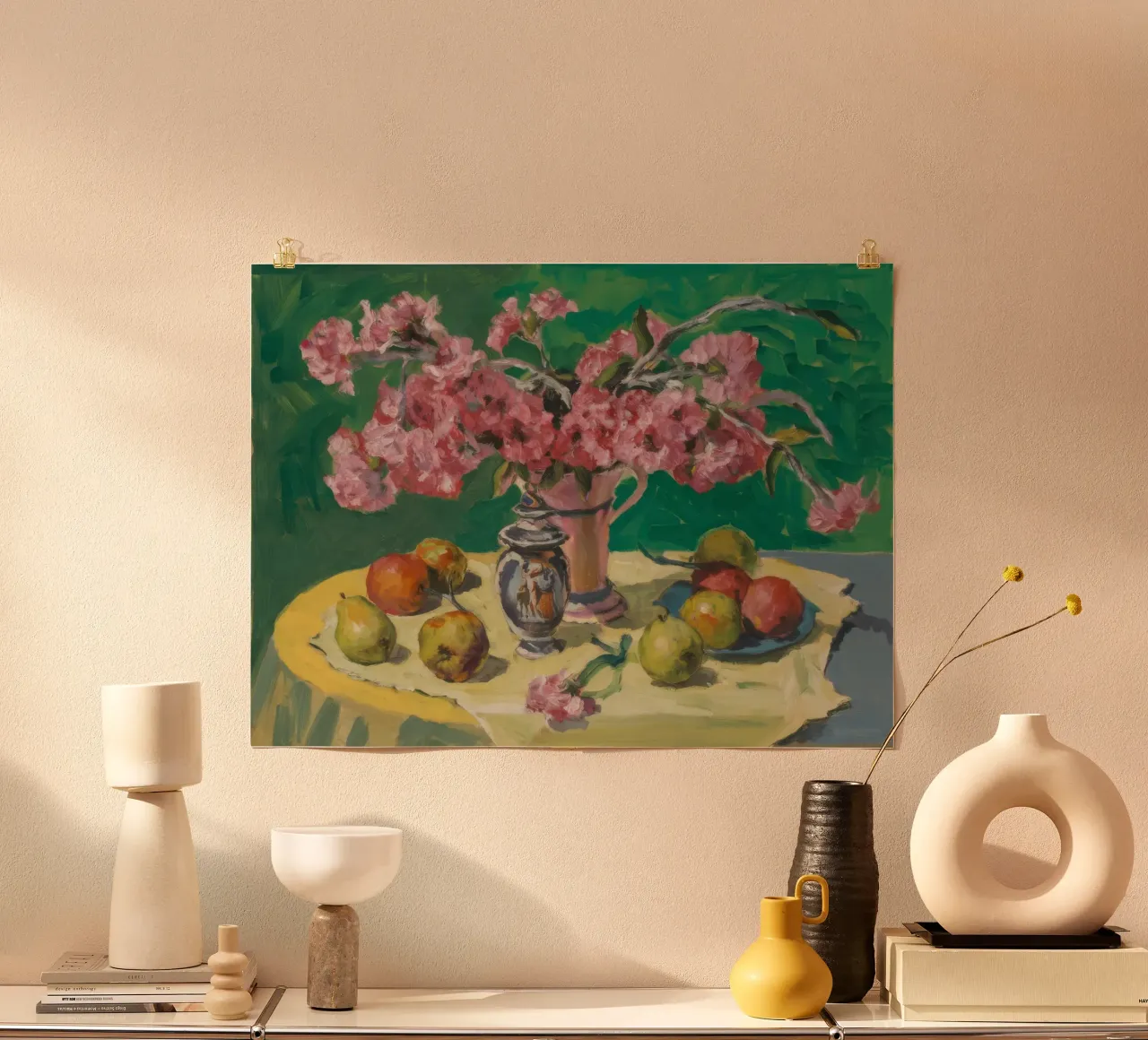 Abbondanza di frutta nel frutteto poster con telaio in plastica da Radiance Landscape