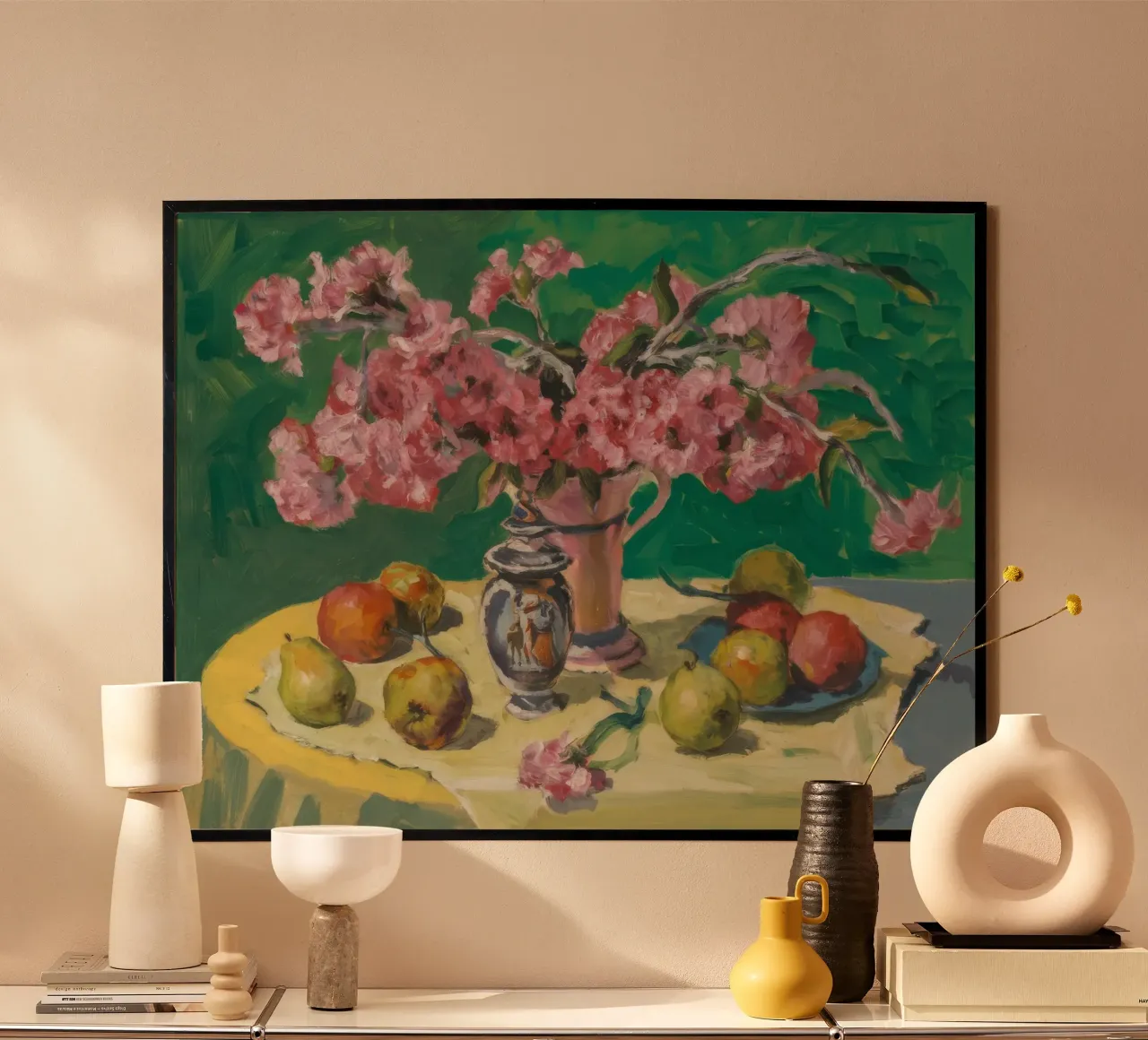 Abbondanza di frutta nel frutteto poster con telaio in plastica da Radiance Landscape