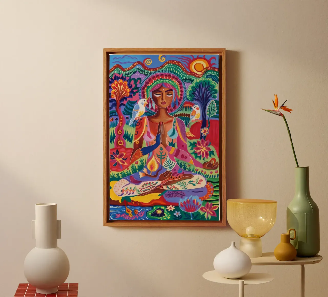 Het Aura-spectrum van de godheid canvas met Baklijst van Dream Spectrum