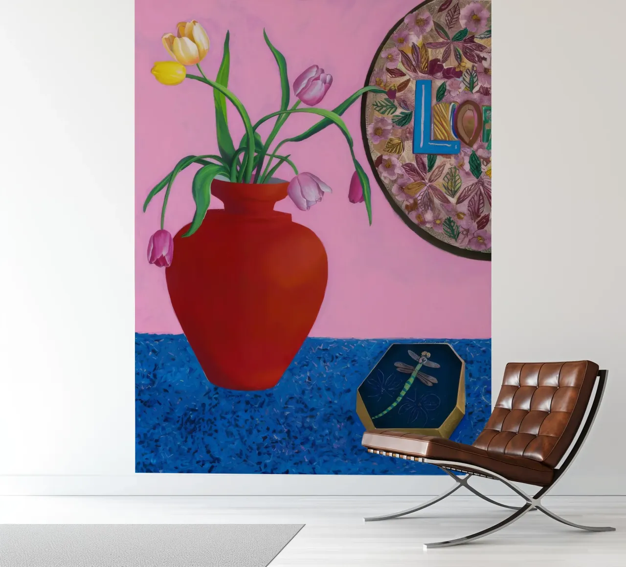 Scarlet Patterned Bloom fotobehang van Opal Strokes