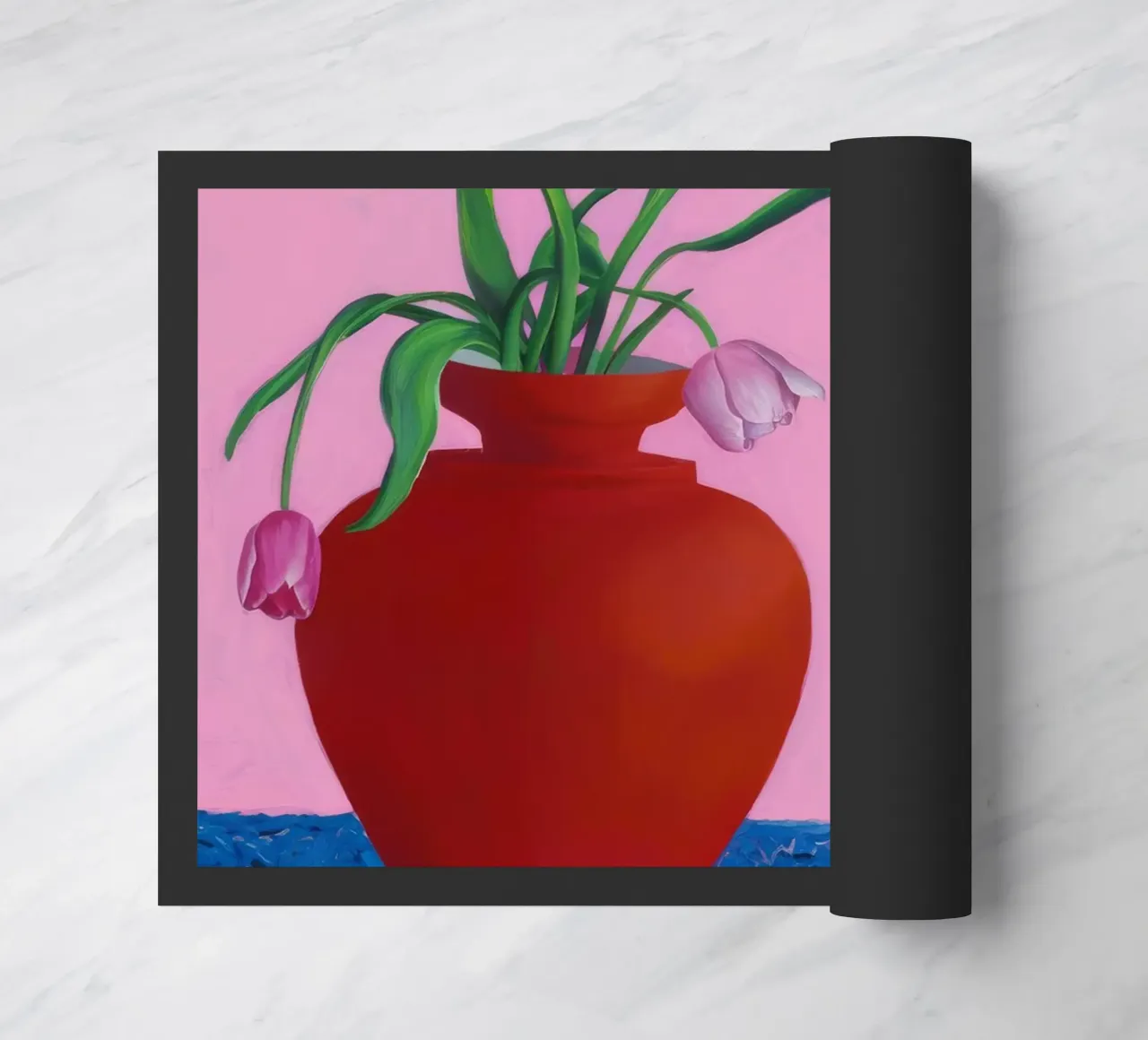 Scarlet Patterned Bloom doormat by Opal Strokes