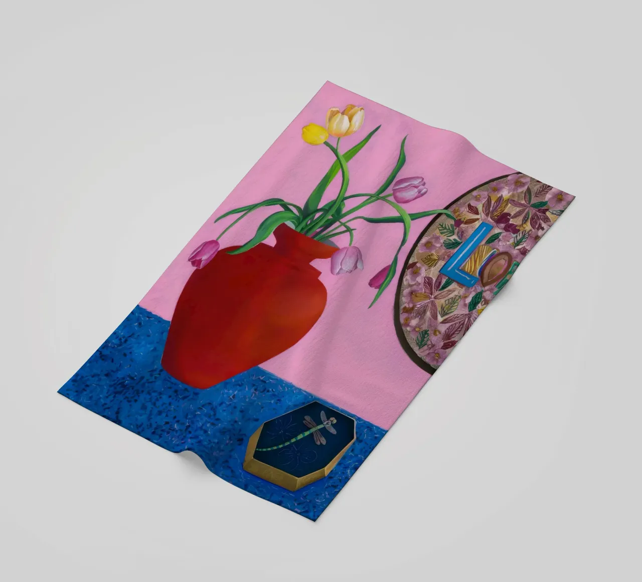 Scarlet Patterned Bloom telo mare da Opal Strokes