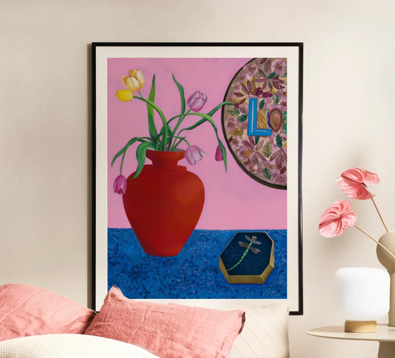 Scarlet Patterned Bloom poster by Opal Strokes