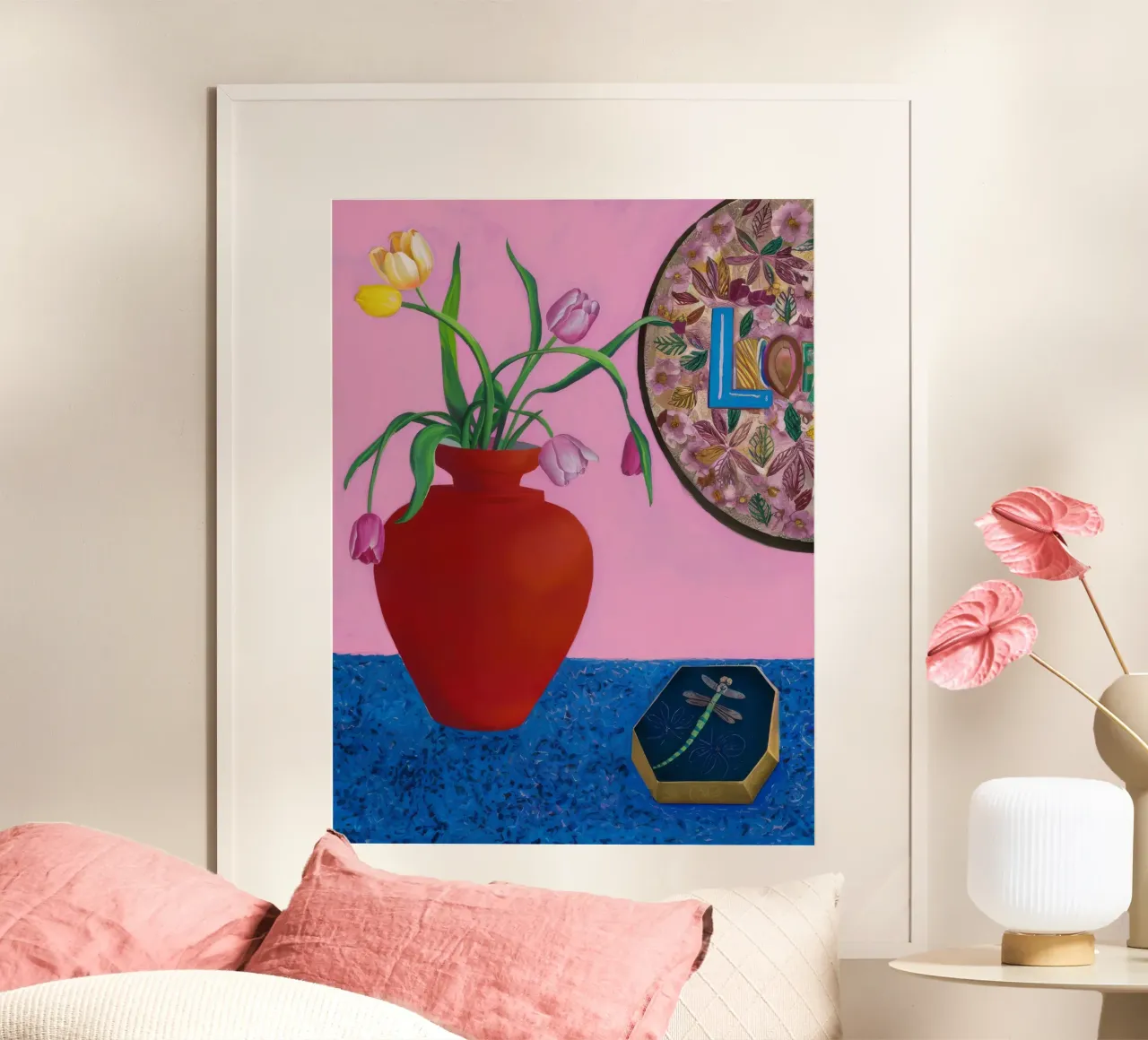 Scarlet Patterned Bloom poster by Opal Strokes