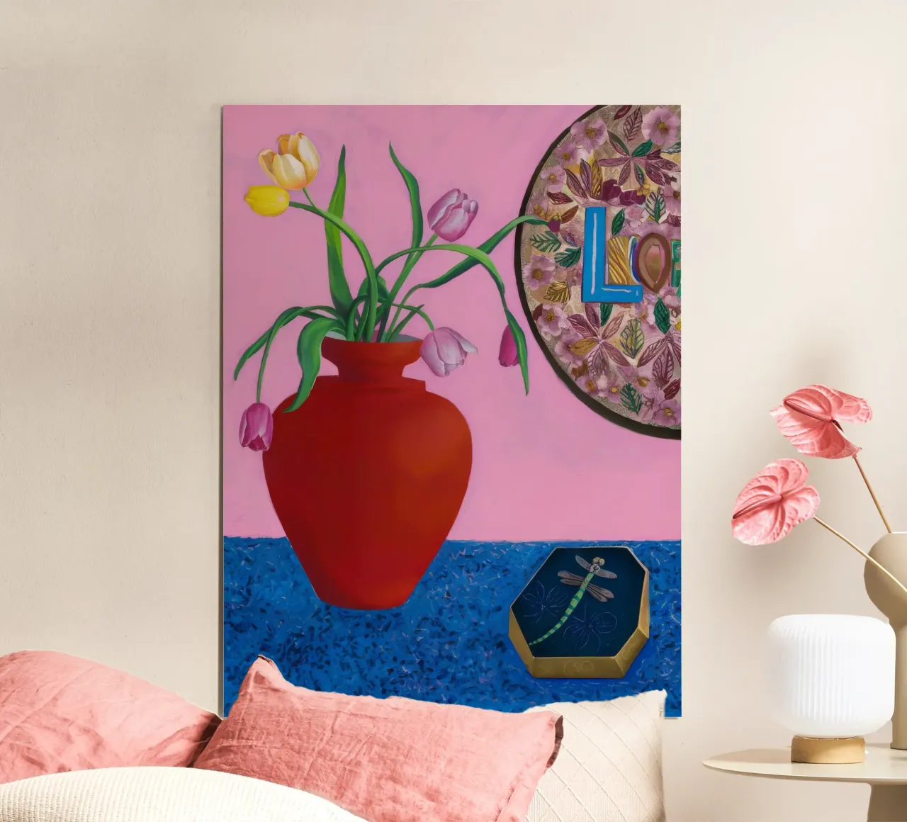 Scarlet Patterned Bloom poster by Opal Strokes