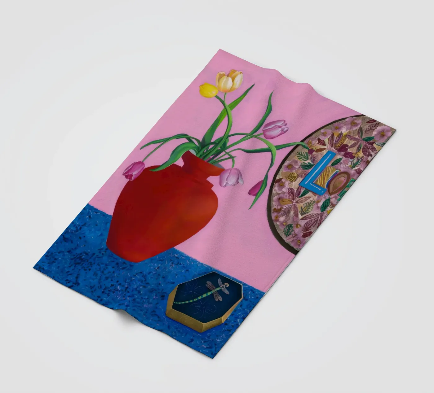 Scarlet Patterned Bloom fleece blanket by Opal Strokes