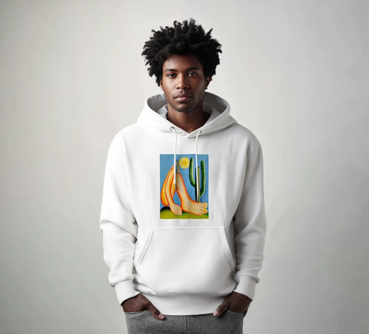 Cactus signora Tarsila do Amaral felpa con cappuccio da ART BEST