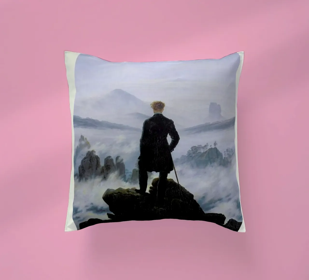 Friedrich - Wanderer Above the Sea of Fog cuscino da Vintage by JUNIQE