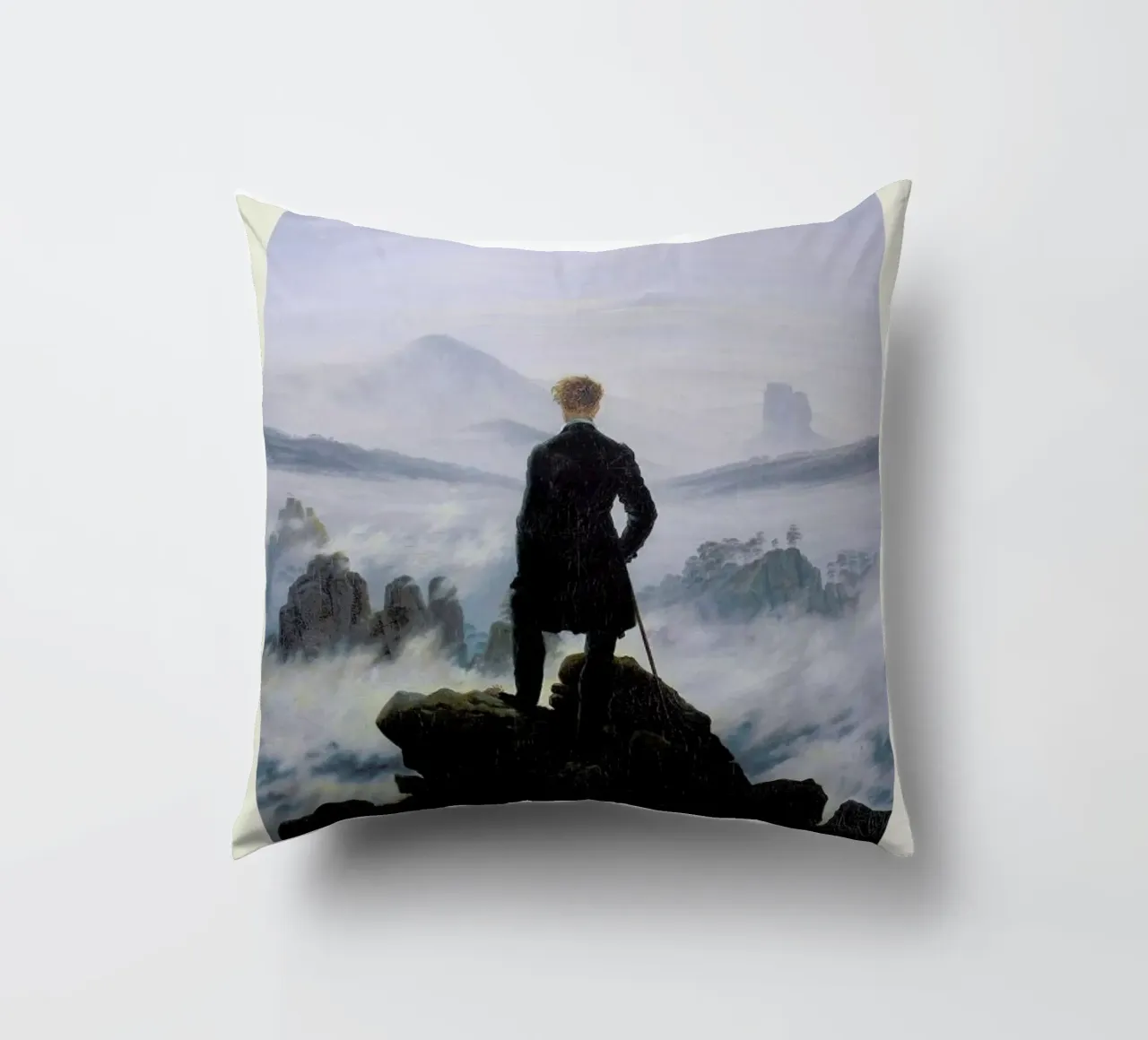 Friedrich - Wanderer Above the Sea of Fog cuscino da Vintage by JUNIQE