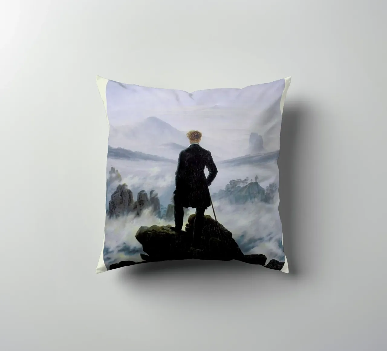 Friedrich - Wanderer Above the Sea of Fog cuscino da Vintage by JUNIQE