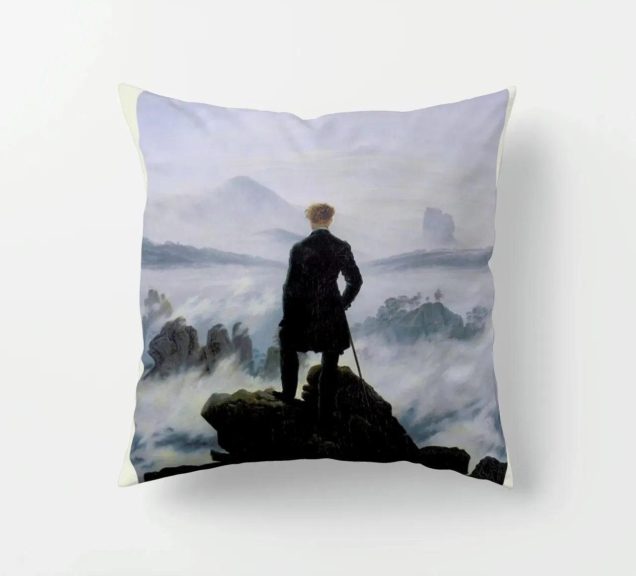 Friedrich - Wanderer Above the Sea of Fog cuscino da Vintage by JUNIQE