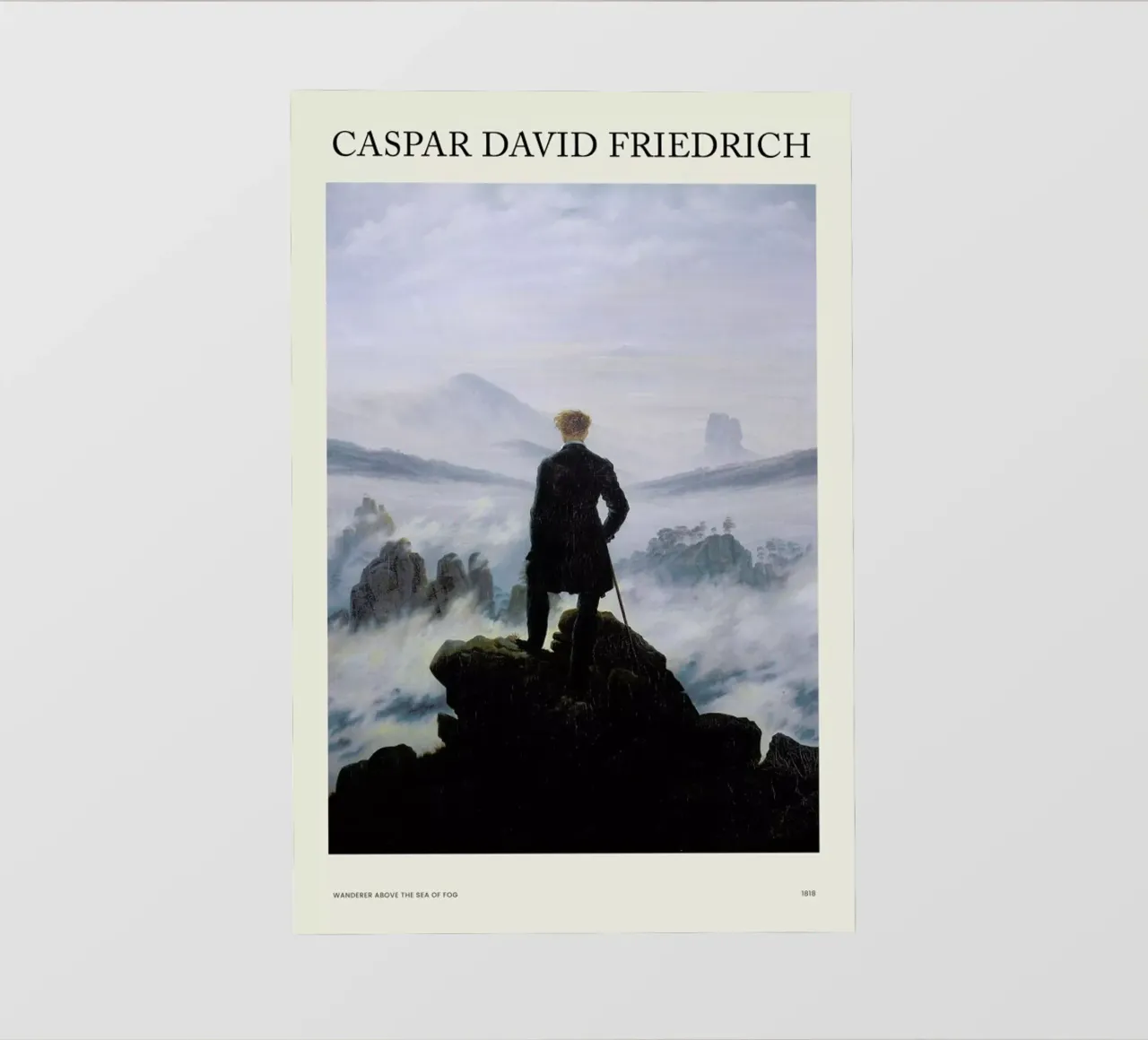 Friedrich - Wanderer Above the Sea of Fog pellicola backlit da Vintage by JUNIQE