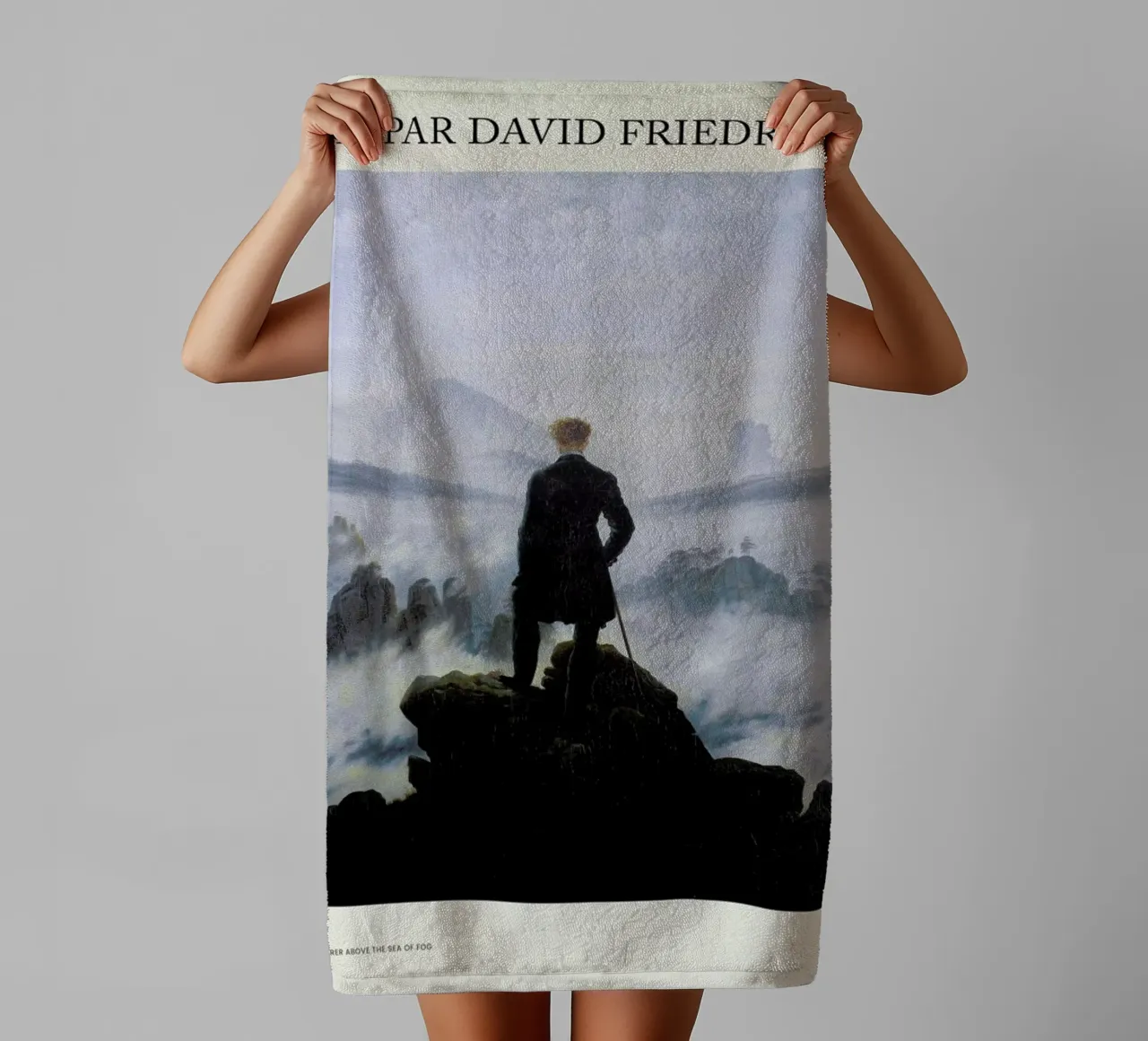 Friedrich - Wanderer Above the Sea of Fog towel by Vintage by JUNIQE