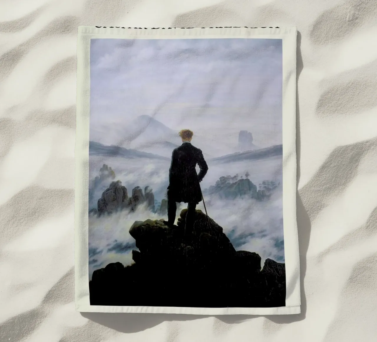 Friedrich - Wanderer Above the Sea of Fog beach towel by Vintage by JUNIQE