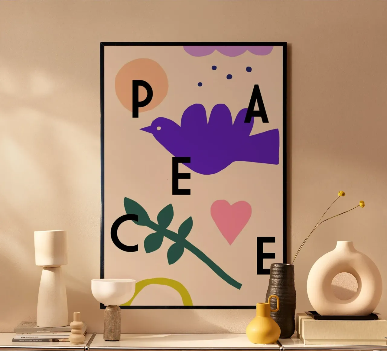 Peace poster con telaio in plastica da Maren Gross