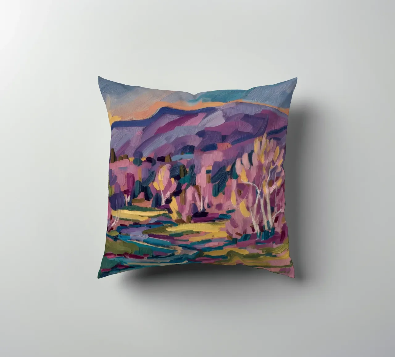 Meandro del fiume Twilight cuscino da Radiance Landscape