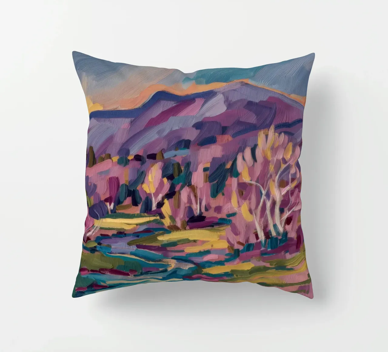 Meandro del fiume Twilight cuscino da Radiance Landscape