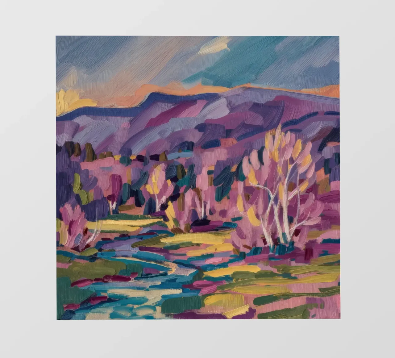 Meandro del fiume Twilight pellicola backlit da Radiance Landscape