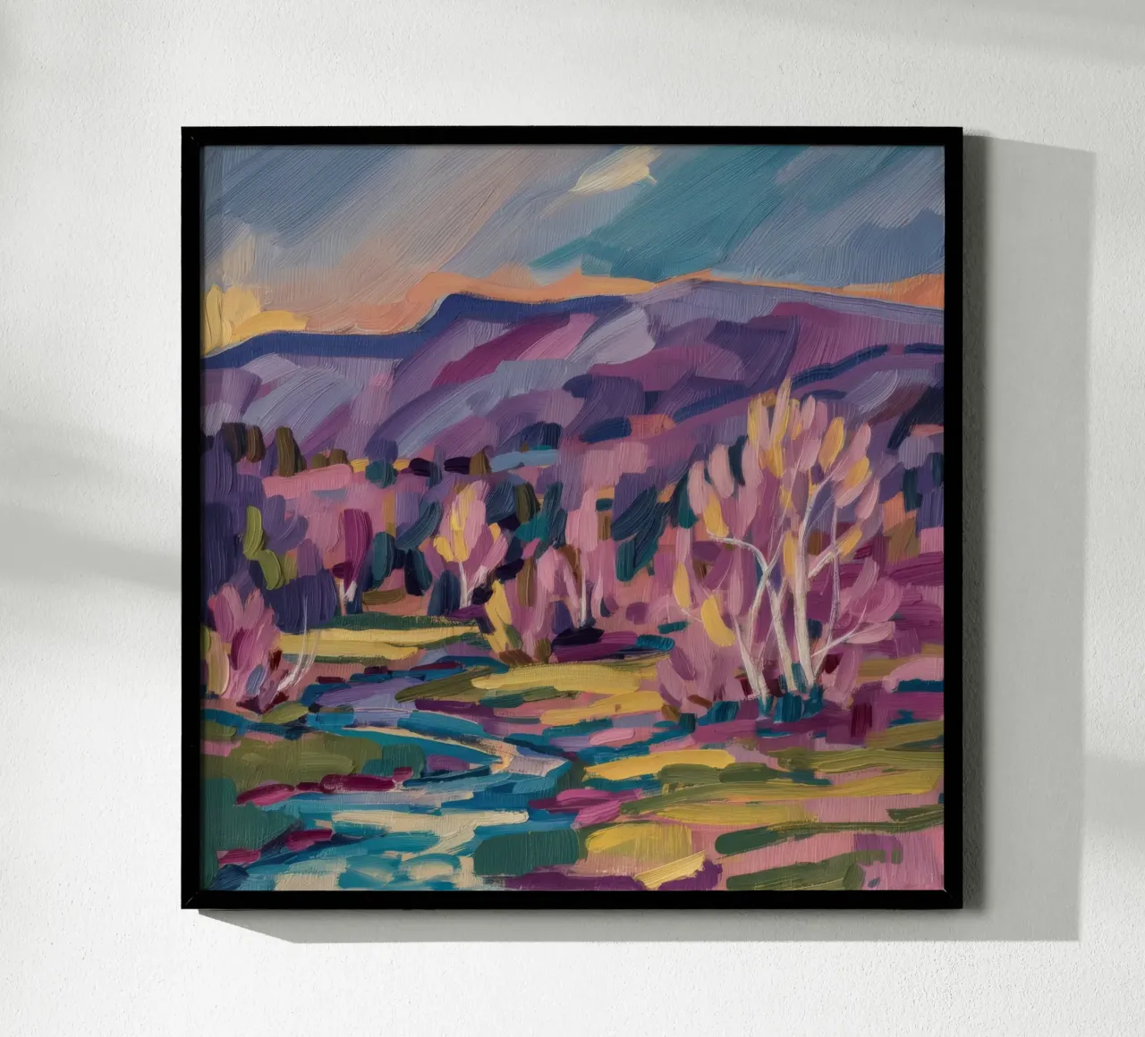 Meandro del fiume Twilight poster con telaio in legno da Radiance Landscape