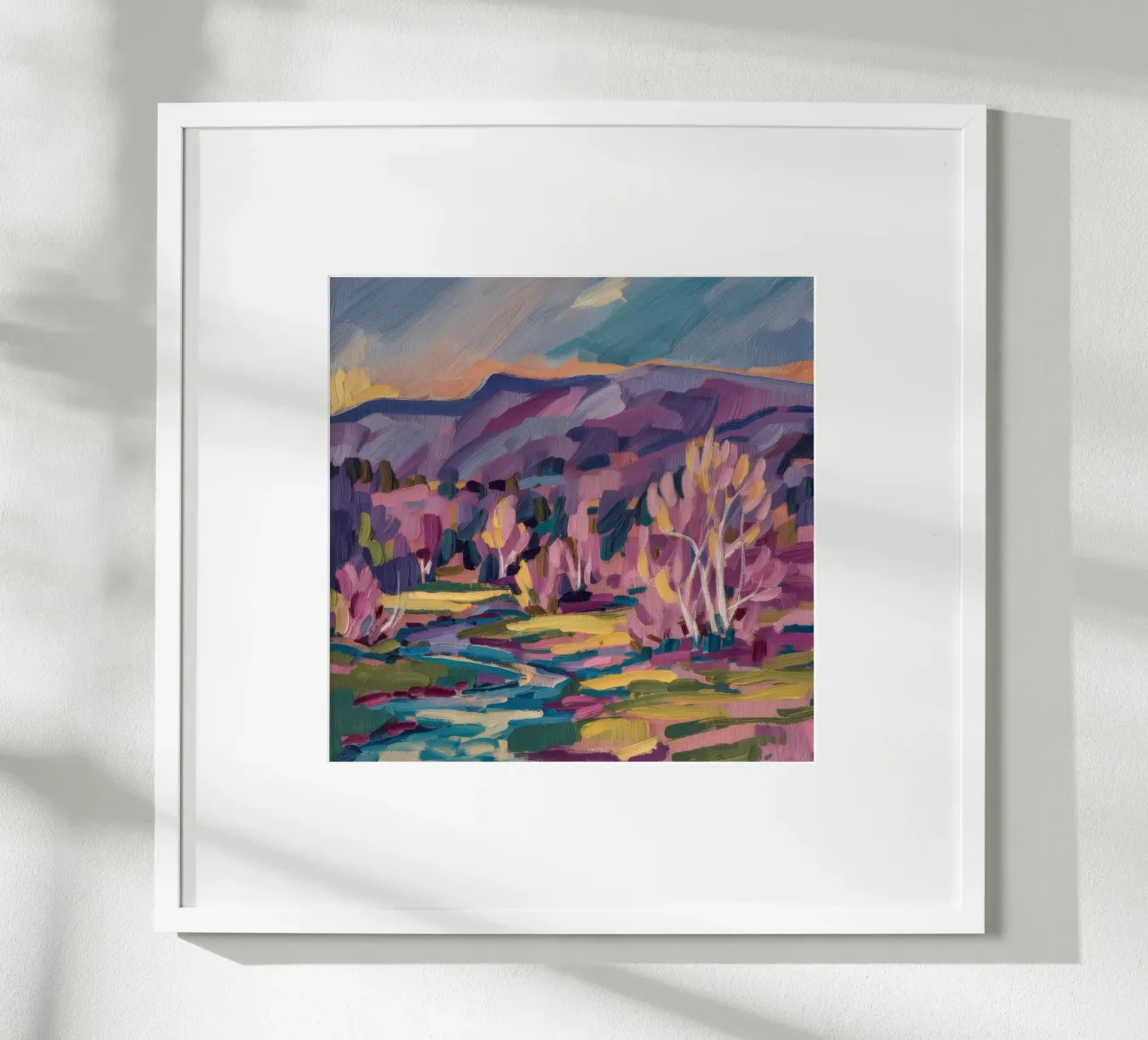 Meandro del fiume Twilight poster con telaio in legno da Radiance Landscape