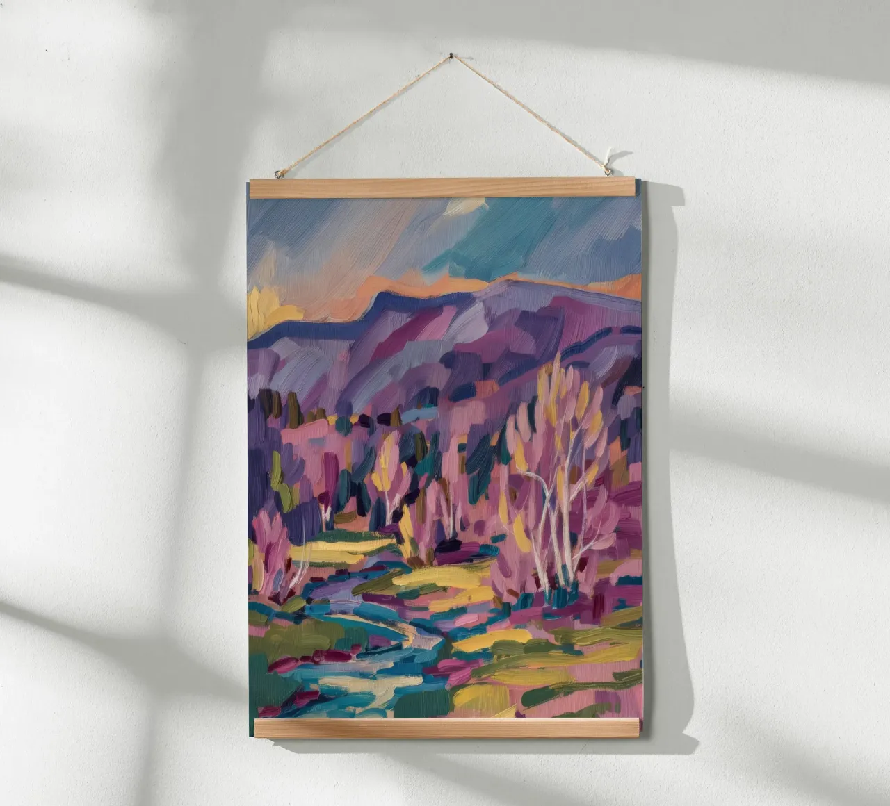 Meandro del fiume Twilight poster con telaio in legno da Radiance Landscape