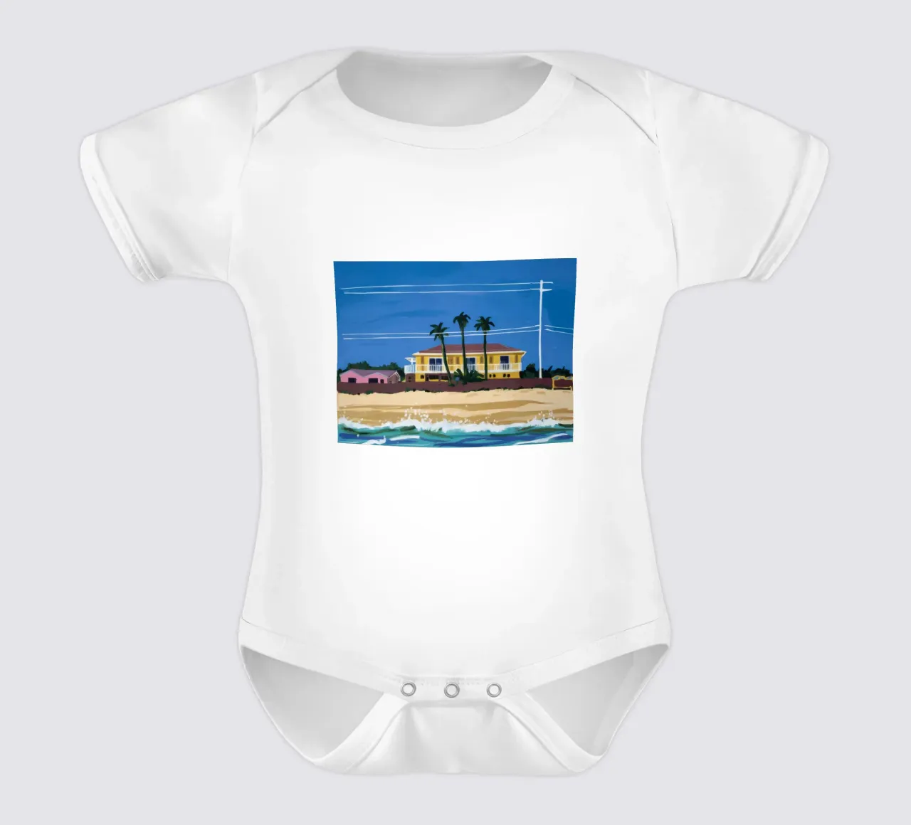 Pomeriggio in spiaggia body neonato maniche corte da Silk Palette