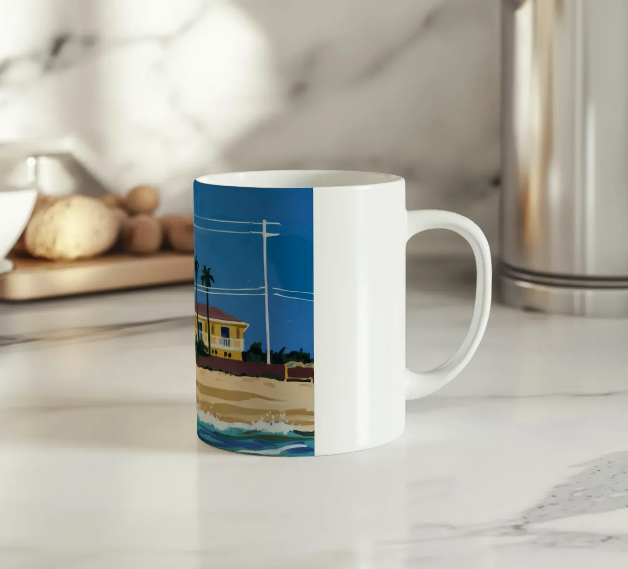 Pomeriggio in spiaggia tazza in ceramica da Silk Palette