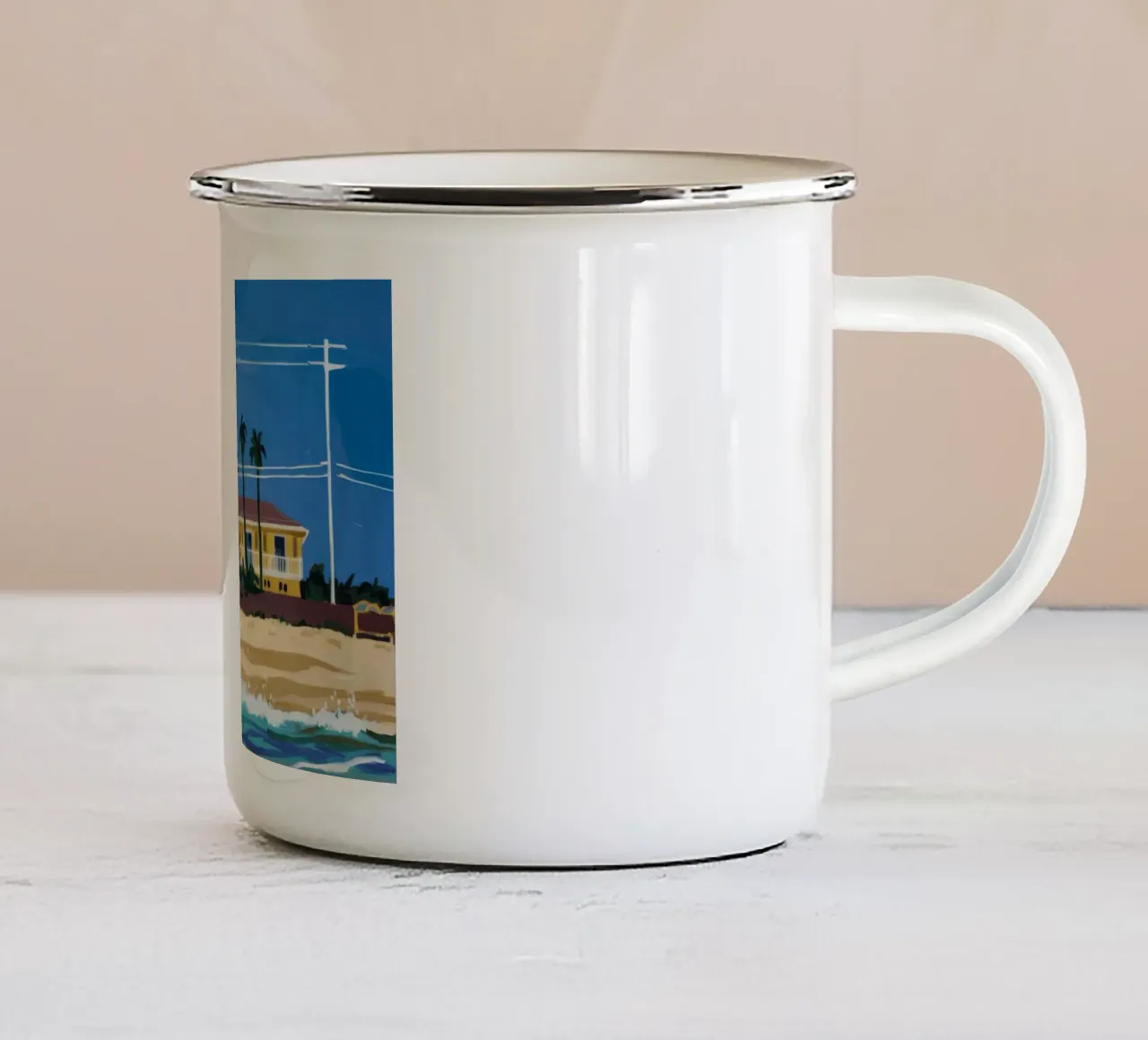 Pomeriggio in spiaggia tazza in smalto da Silk Palette