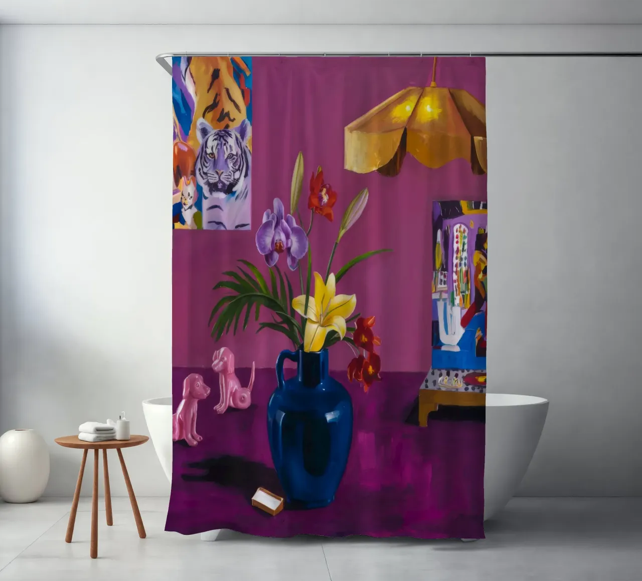 Fiori indaco giocattolo tenda da doccia da Opal Strokes