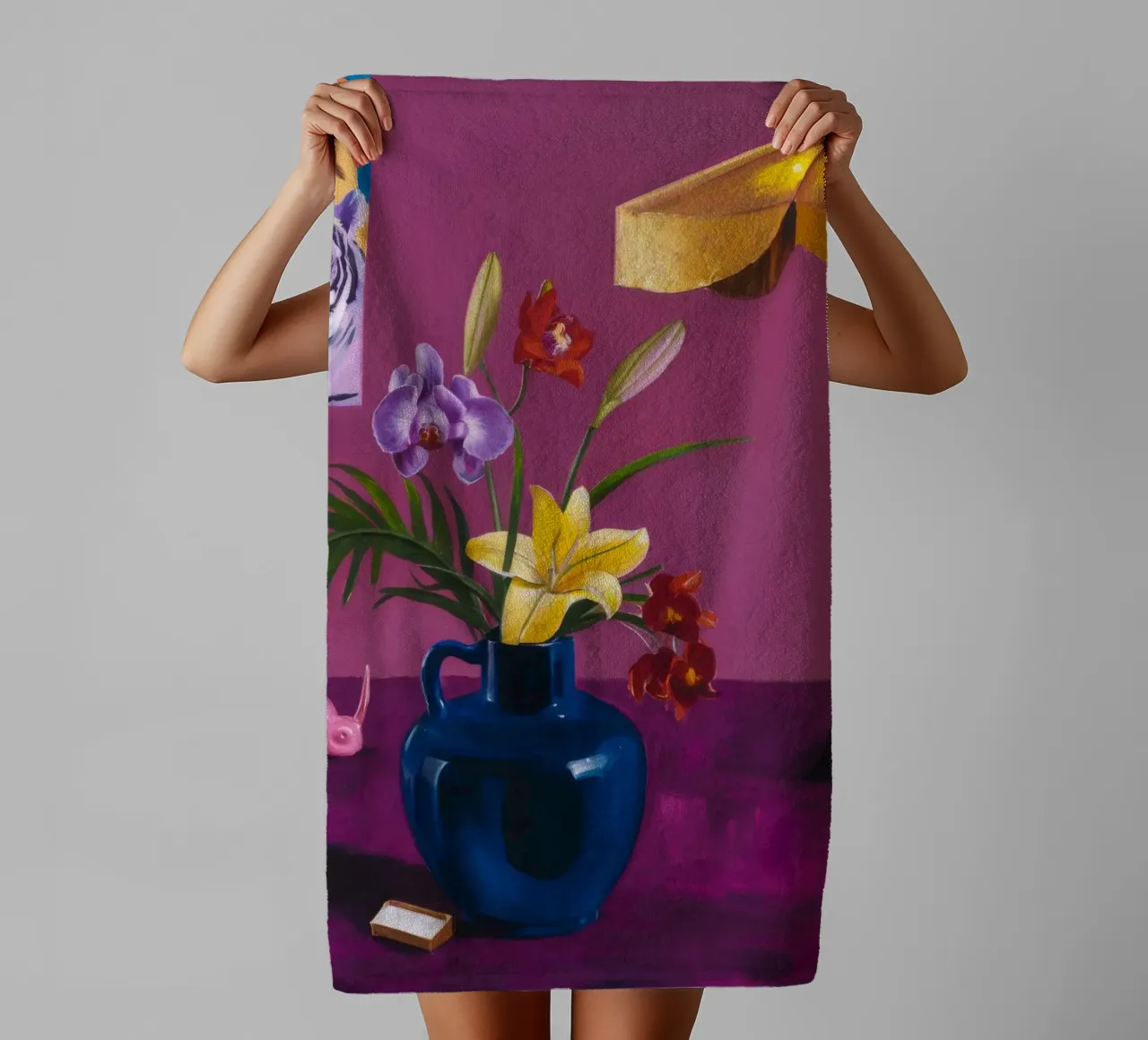Fiori indaco giocattolo asciugamano da bagno da Opal Strokes
