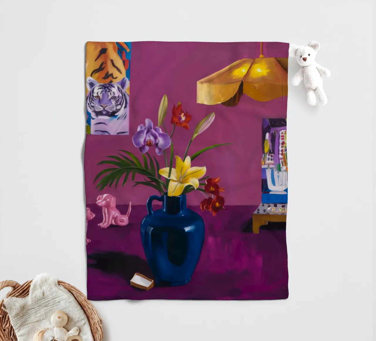 Fiori indaco giocattolo coperta in pile da Opal Strokes