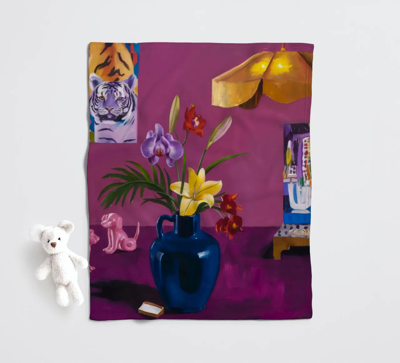 Fiori indaco giocattolo coperta in pile da Opal Strokes