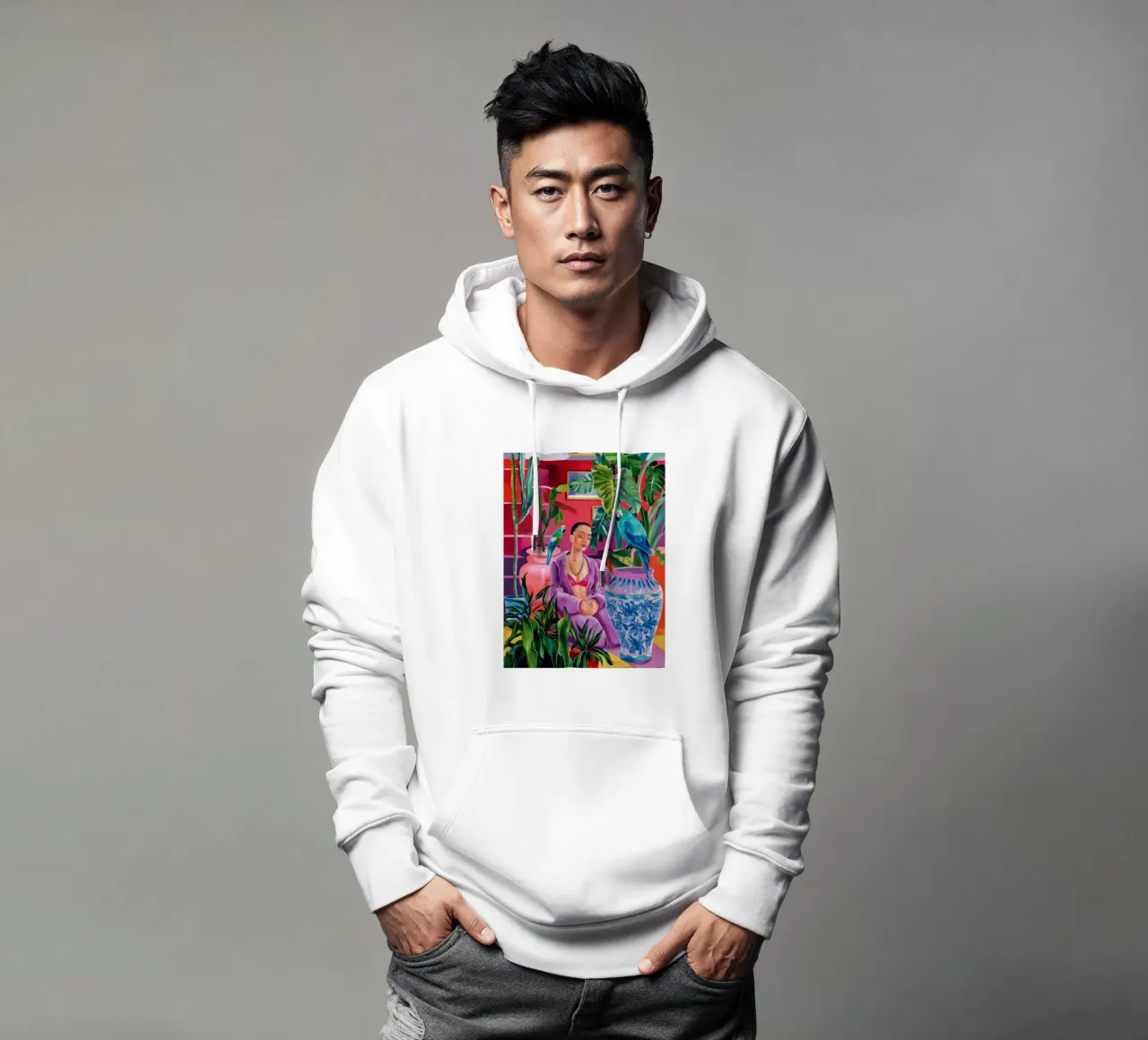 Magenta Jungle Bloom felpa con cappuccio da Infinite Chroma