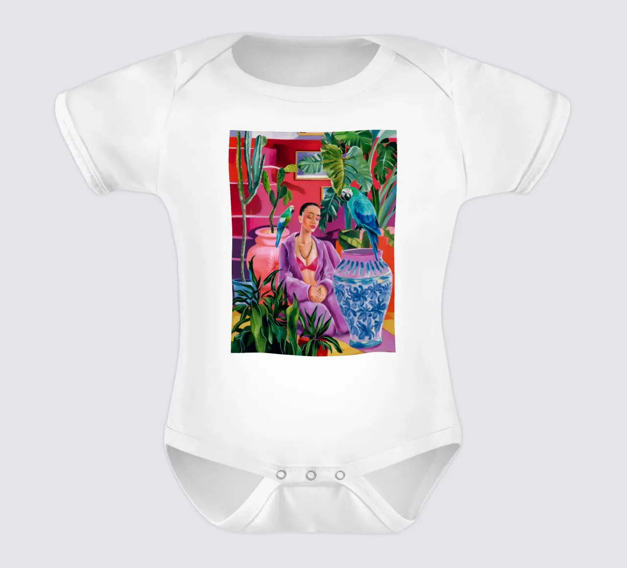 Magenta Jungle Bloom body neonato maniche corte da Infinite Chroma