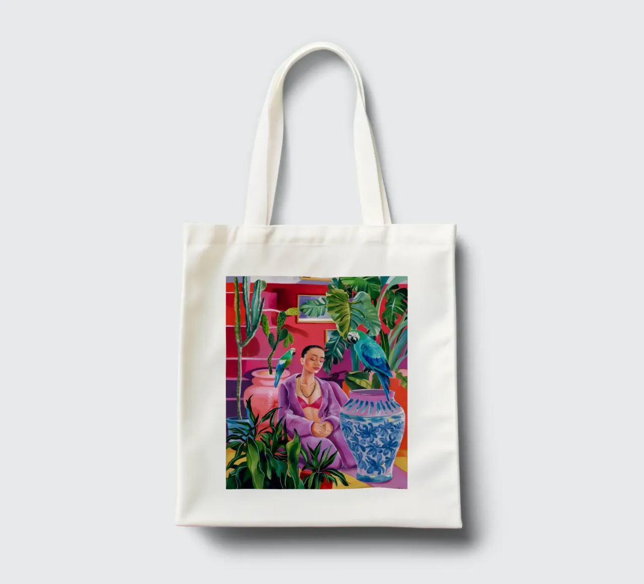 Magenta Jungle Bloom borsa in juta da Infinite Chroma