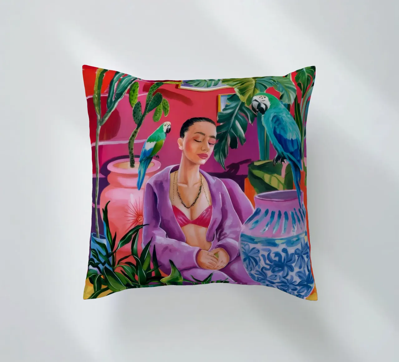 Magenta Jungle Bloom cuscino da Infinite Chroma