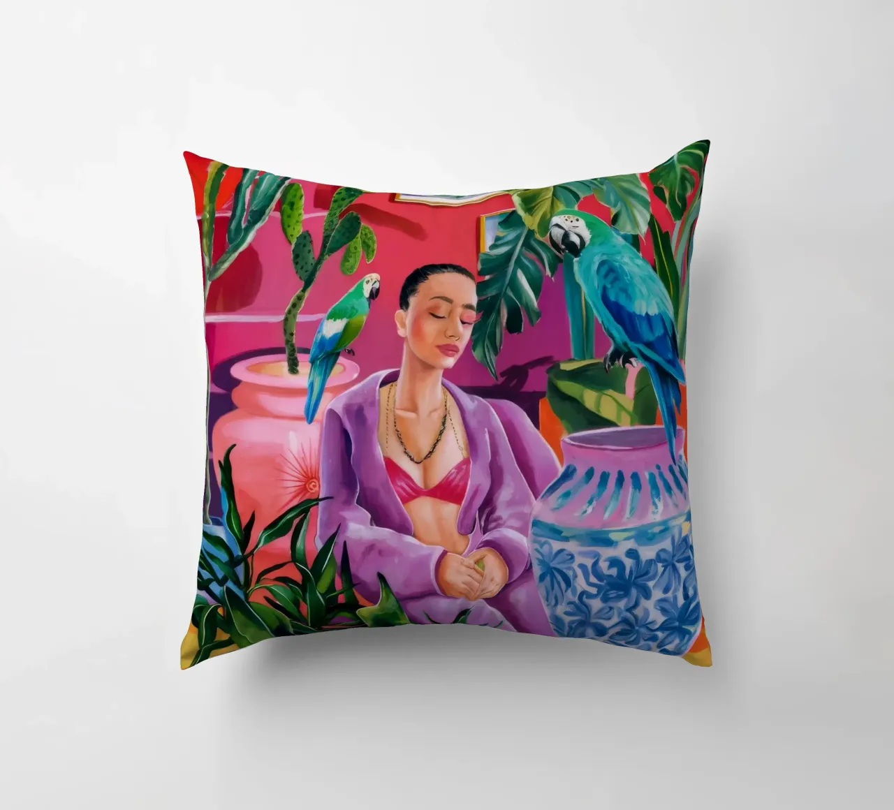 Magenta Jungle Bloom cuscino da Infinite Chroma