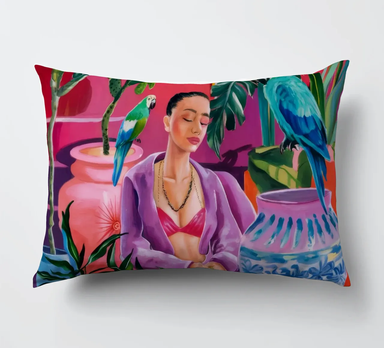 Magenta Jungle Bloom cuscino da Infinite Chroma