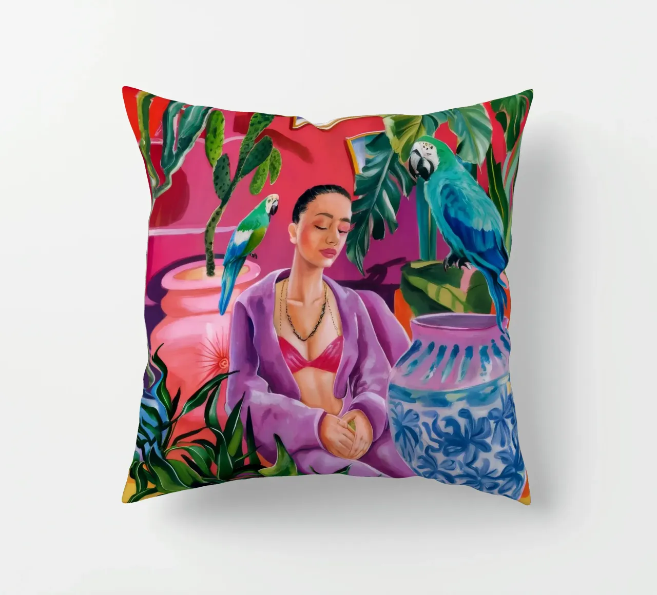 Magenta Jungle Bloom cuscino da Infinite Chroma