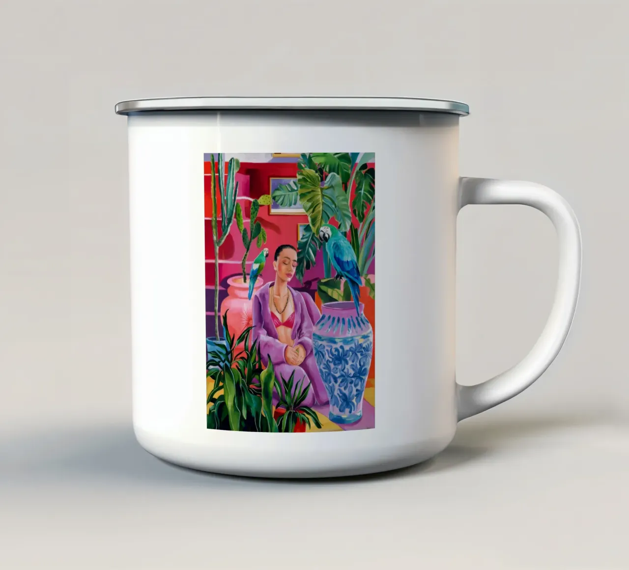 Magenta Jungle Bloom tazza in smalto da Infinite Chroma